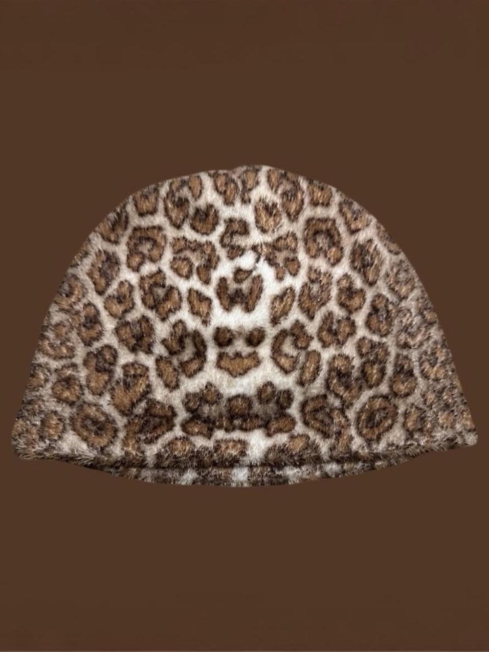 CHEATER BEANIE hand stitched beanie with cheetah faux fur design - SMALL